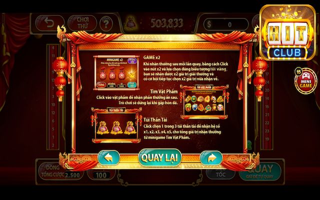 Chế độ minigame hay tại thần tài Hitclub